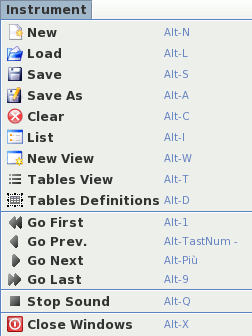 Instrument commands